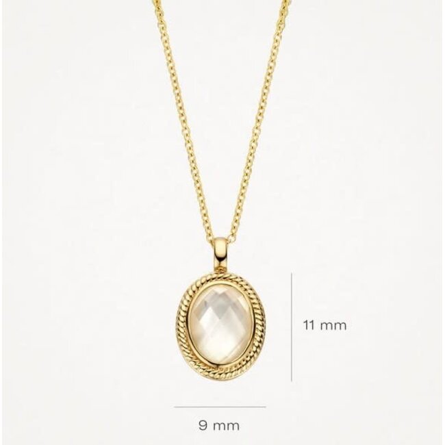 Blush Blush Collier 3169YMQ 14k Geelgoud met Ovale Hanger MOP 42cm