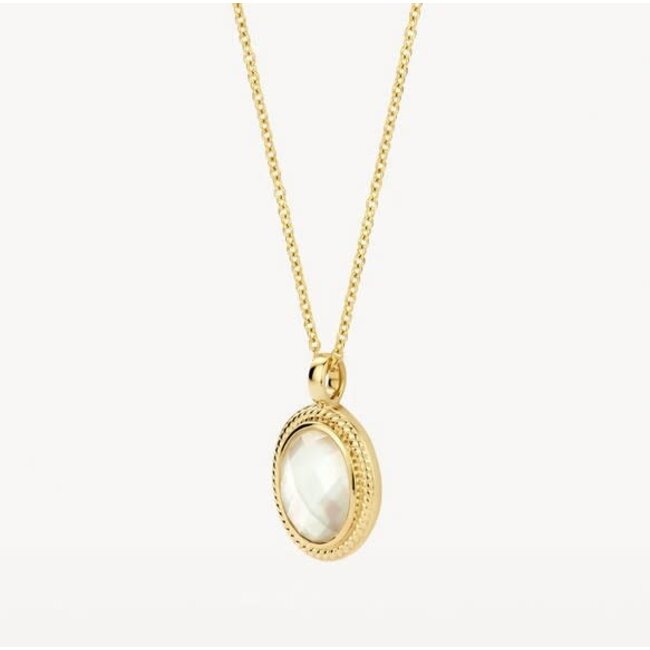 Blush Blush Collier 3169YMQ 14k Geelgoud met Ovale Hanger MOP 42cm