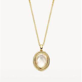 Blush Blush Collier 3169YMQ 14k Geelgoud met Ovale Hanger MOP 42cm