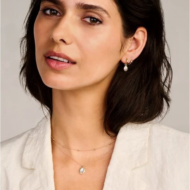 Blush Blush Collier 3169YMQ 14k Geelgoud met Ovale Hanger MOP 42cm