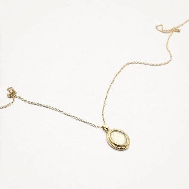 Blush Blush Collier 3169YMQ 14k Geelgoud met Ovale Hanger MOP 42cm