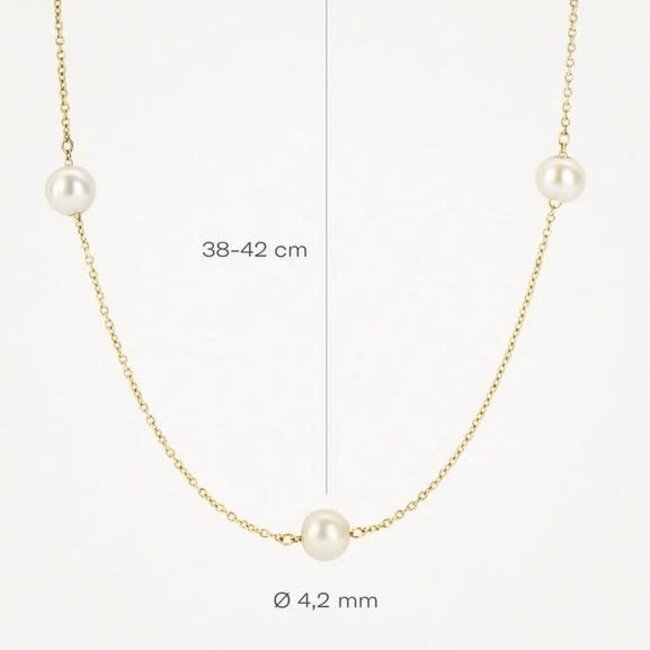 Blush Blush Collier 3185YPW 14k Geelgoud met Parels 42cm