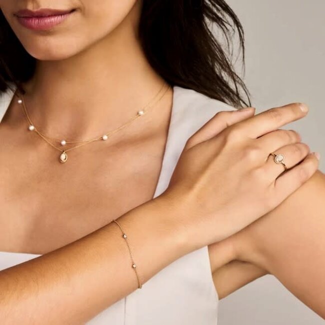 Blush Blush Collier 3185YPW 14k Geelgoud met Parels 42cm