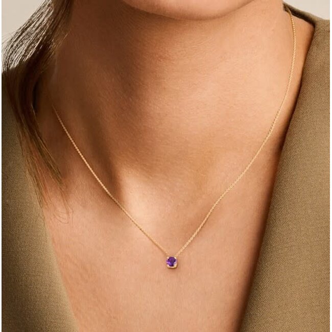 Blush Blush Collier 3200YAM Februari 14k Geelgoud met Amethyst 42cm