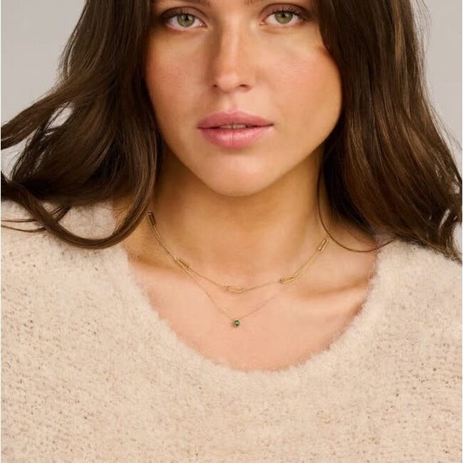 Blush Blush Collier 3200YEM Mei 14k Geelgoud met Emerald 42cm