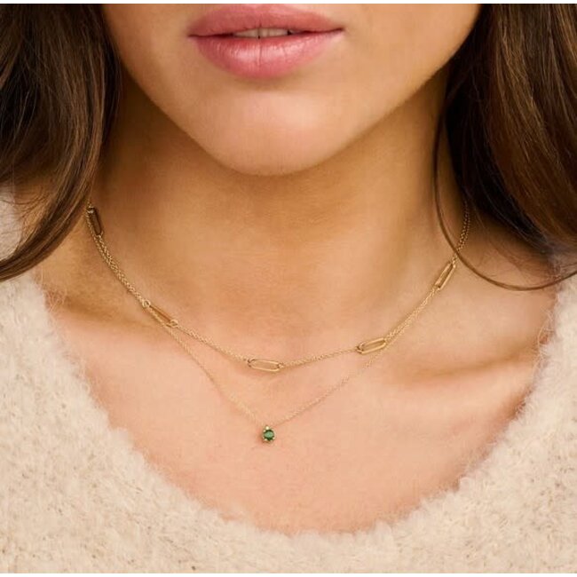 Blush Blush Collier 3200YEM Mei 14k Geelgoud met Emerald 42cm