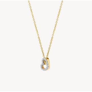 Blush Blush Collier 3608YDI 14k Geelgoud 0,06crt G SI Briljant geslepen Diamant Hart 42cm