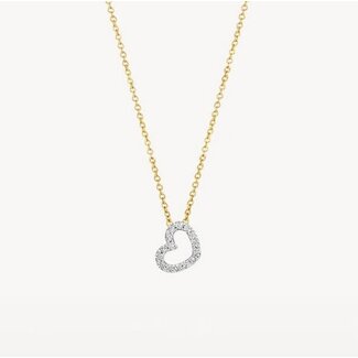 Blush Blush Collier 3608YDI 14k Geelgoud 0,06crt G SI Briljant geslepen Diamant Hart 42cm