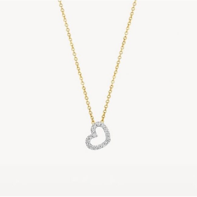 Blush Blush Collier 3608YDI 14k Geelgoud 0,06crt G SI Briljant geslepen Diamant Hart 42cm