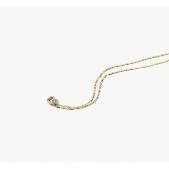 Blush Blush Collier 3608YDI 14k Geelgoud 0,06crt G SI Briljant geslepen Diamant Hart 42cm