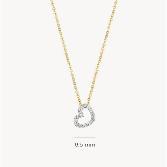 Blush Blush Collier 3608YDI 14k Geelgoud 0,06crt G SI Briljant geslepen Diamant Hart 42cm
