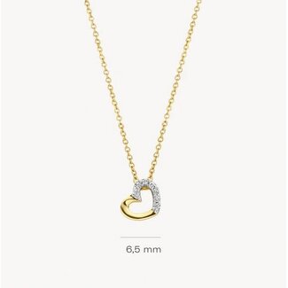 Blush Blush Collier 3609YDI 14k Geelgoud 0,03crt G SI Briljant geslepen Diamant Hart 42cm