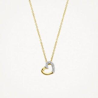 Blush Blush Collier 3609YDI 14k Geelgoud 0,03crt G SI Briljant geslepen Diamant Hart 42cm
