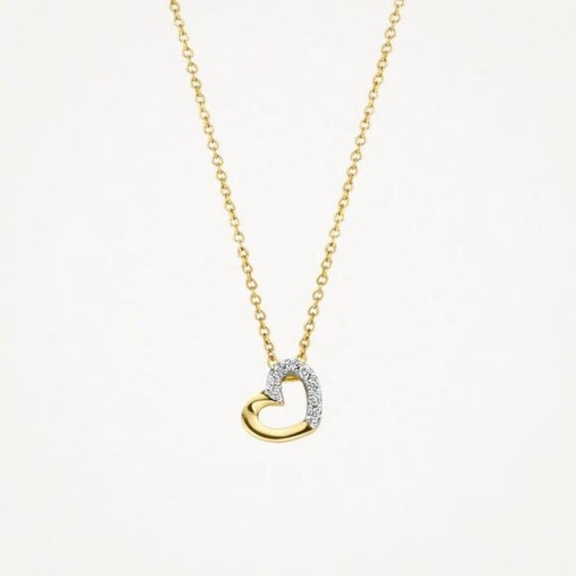 Blush Blush Collier 3609YDI 14k Geelgoud 0,03crt G SI Briljant geslepen Diamant Hart 42cm