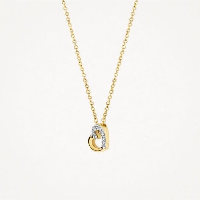 Blush Blush Collier 3609YDI 14k Geelgoud 0,03crt G SI Briljant geslepen Diamant Hart 42cm