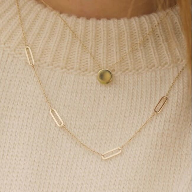 Blush Blush Collier met Hanger 3080YGO 14k Geelgoud Rond 42cm