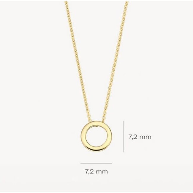Blush Blush Collier met Hanger 3083YGO 14k Geelgoud met Rondje Glad 42cm