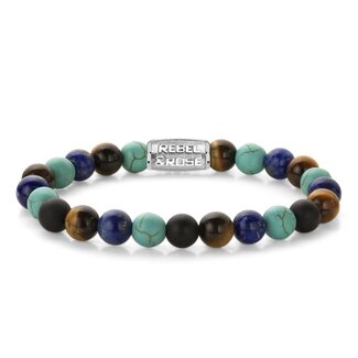 Rebel & Rose Rebel & Rose Armband RR-80127-S-L Mix Turquoise 8mm Maat L