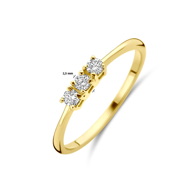 The House Of Blinckers THOB Ring 70.00299 14k Geelgoud met 0.15ct H SI Diamant Maat 17.25