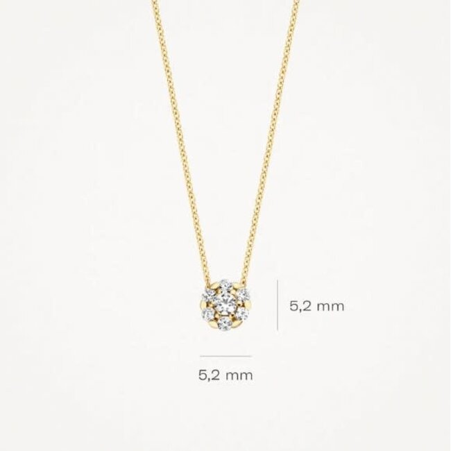 Blush Blush Collier met Hanger 3097YZI  14k Geelgoud met Briljant geslepen Zirkonia 42cm