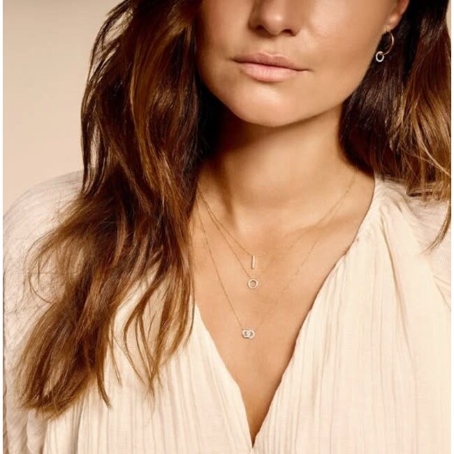 Blush Blush Collier met Hanger 3133YZI 14k Geelgoud met Gouden Balkje met Zirkonia in 42 cm