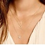 Blush Blush Collier met Hanger 3133YZI 14k Geelgoud met Gouden Balkje met Zirkonia in 42 cm