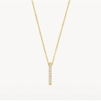 Blush Blush Collier met Hanger 3133YZI 14k Geelgoud met Gouden Balkje met Zirkonia in 42 cm