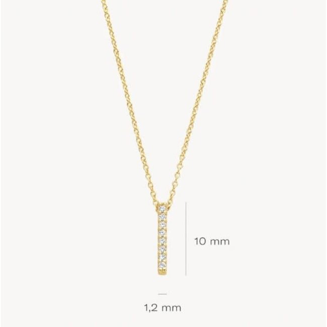 Blush Blush Collier met Hanger 3133YZI 14k Geelgoud met Gouden Balkje met Zirkonia in 42 cm