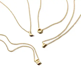 Blush Blush Collier met Hanger 3155YGO_A 14k Geelgoud met letter A 42cm