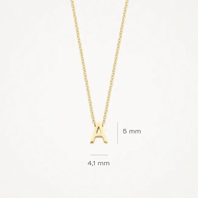 Blush Blush Collier met Hanger 3155YGO_A 14k Geelgoud met letter A 42cm