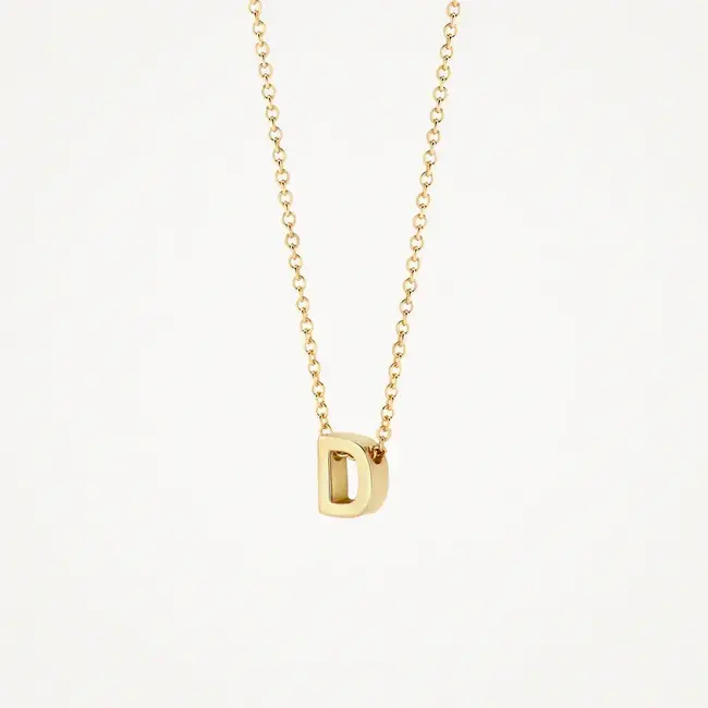Blush Blush Collier met Hanger 3155YGO_D 14k Geelgoud met de letter D 42cm