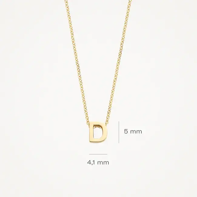 Blush Blush Collier met Hanger 3155YGO_D 14k Geelgoud met de letter D 42cm
