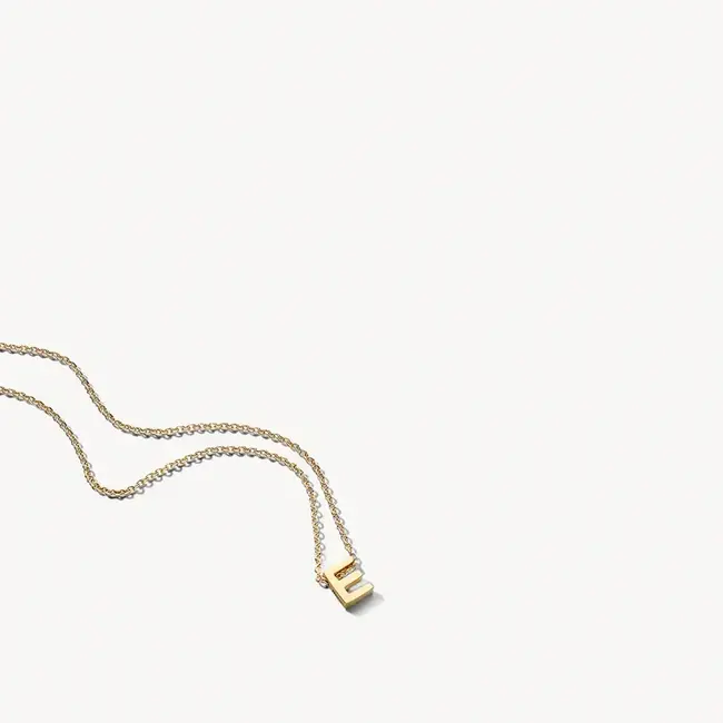 Blush Blush Collier met Hanger 3155YGO_E 14k Geelgoud met de letter E 42cm