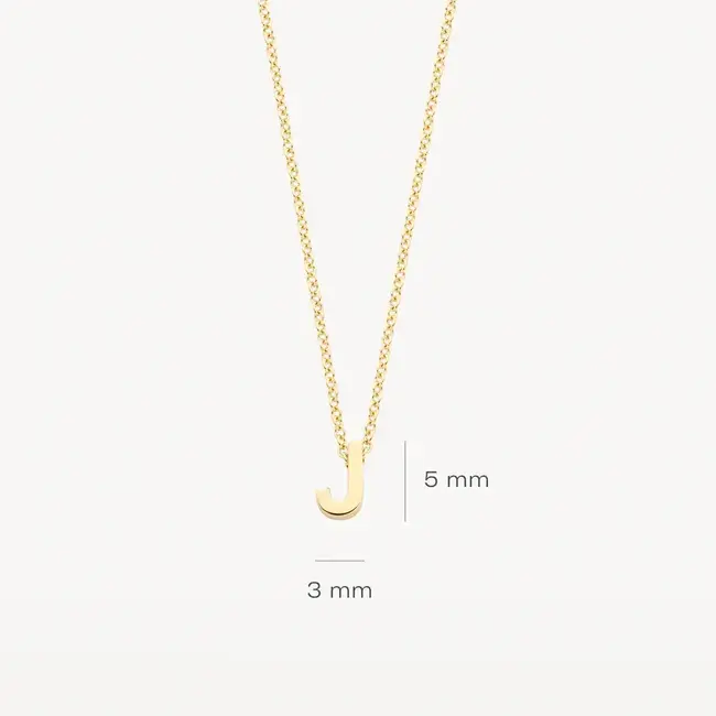 Blush Blush Collier met Hanger 3155YGO_J 14k Geelgoud met de letter J 42cm
