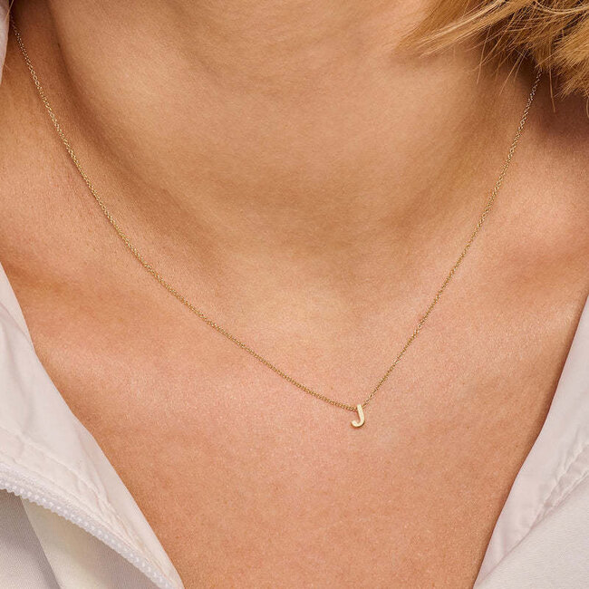Blush Blush Collier met Hanger 3155YGO_J 14k Geelgoud met de letter J 42cm