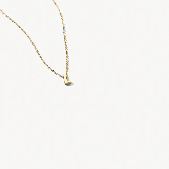 Blush Blush Collier met Hanger 3155YGO_L 14k Geelgoud met de Letter L 42cm