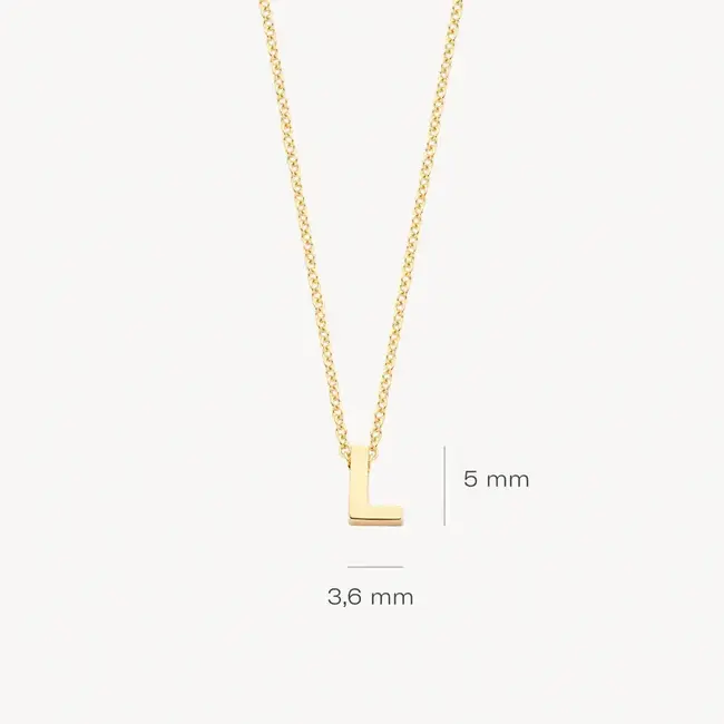 Blush Blush Collier met Hanger 3155YGO_L 14k Geelgoud met de Letter L 42cm