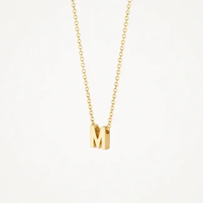 Blush Blush Collier met Hanger 3155YGO_M 14k Geelgoud met de Letter M 42cm