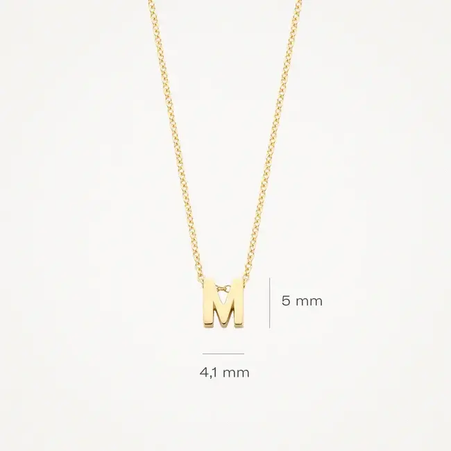 Blush Blush Collier met Hanger 3155YGO_M 14k Geelgoud met de Letter M 42cm
