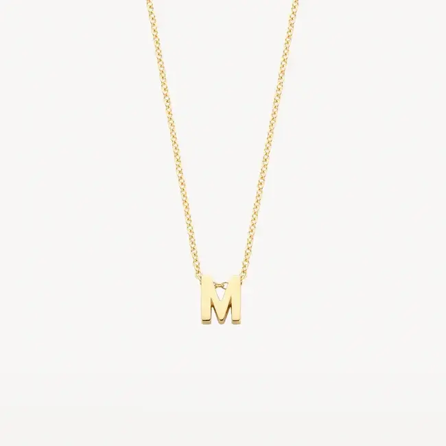 Blush Blush Collier met Hanger 3155YGO_M 14k Geelgoud met de Letter M 42cm