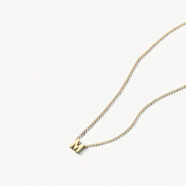 Blush Blush Collier met Hanger 3155YGO_M 14k Geelgoud met de Letter M 42cm