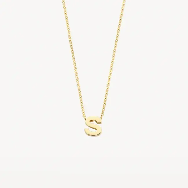 Blush Blush Collier met Hanger 3155YGO_S 14k Geelgoud met de letter S 42cm