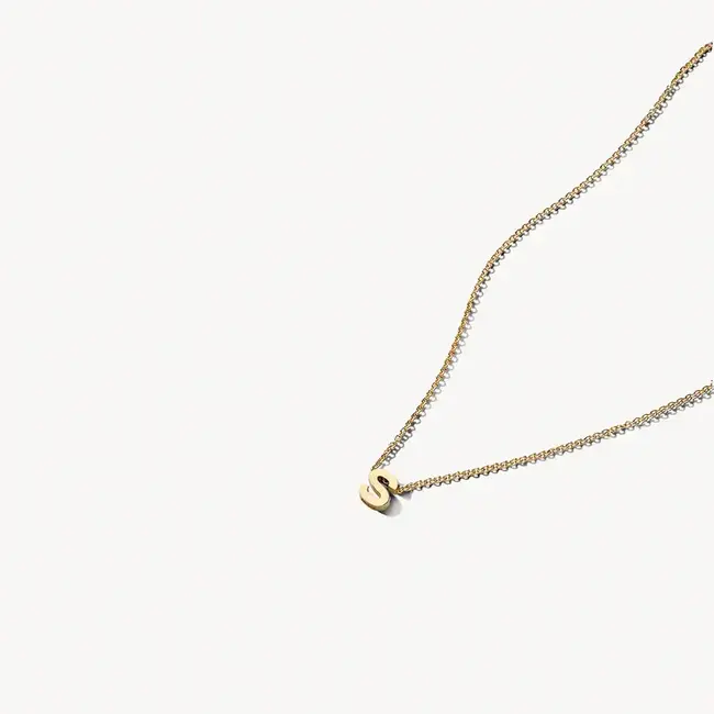 Blush Blush Collier met Hanger 3155YGO_S 14k Geelgoud met de letter S 42cm