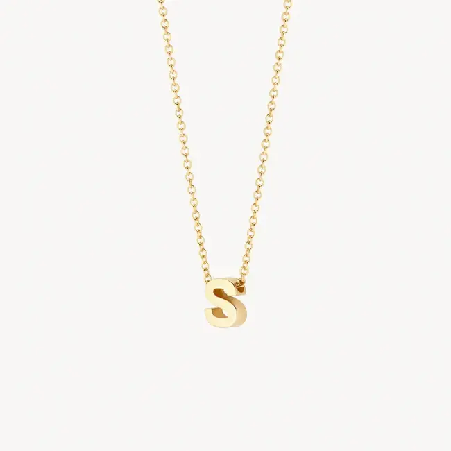 Blush Blush Collier met Hanger 3155YGO_S 14k Geelgoud met de letter S 42cm