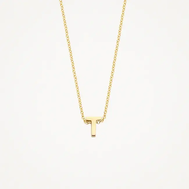 Blush Blush Collier met Hanger 3155YGO_T 14k Geelgoud met de letter T 42cm