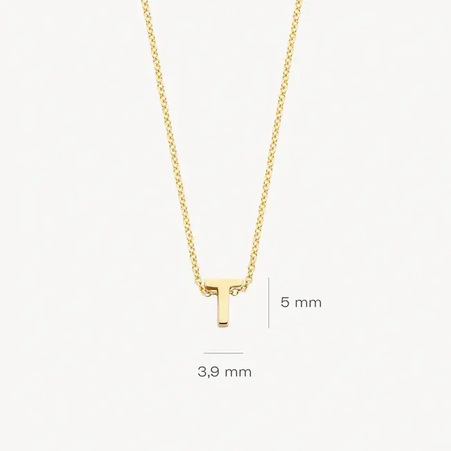 Blush Blush Collier met Hanger 3155YGO_T 14k Geelgoud met de letter T 42cm