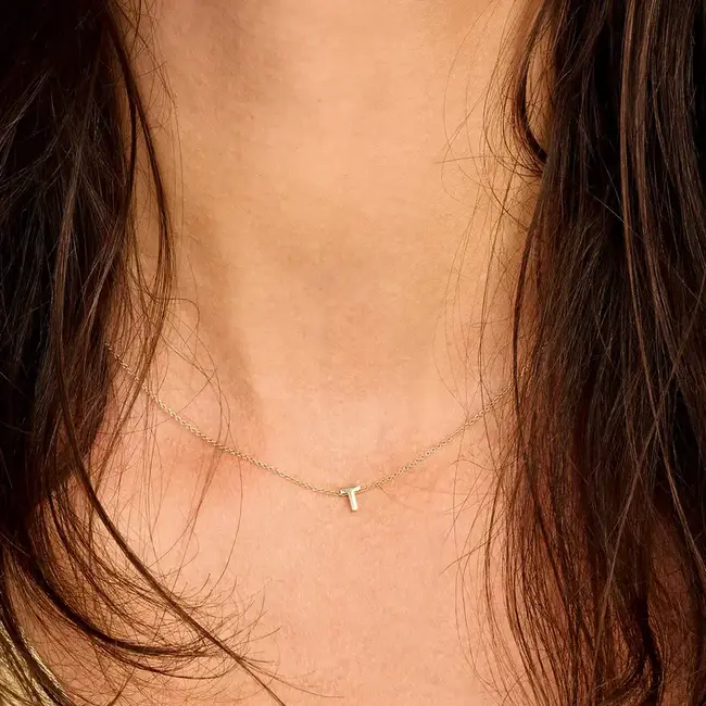 Blush Blush Collier met Hanger 3155YGO_T 14k Geelgoud met de letter T 42cm