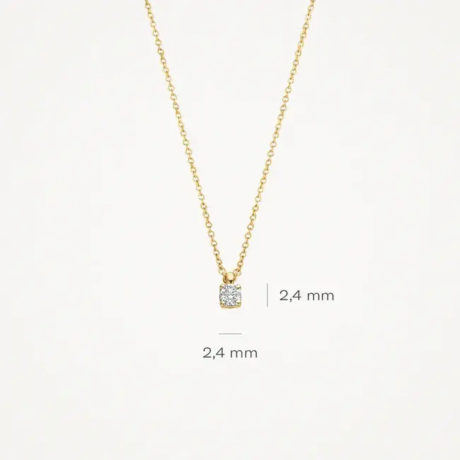 Blush Blush Collier met Hanger 3610YDI 14k Geelgoud 0,05crt G SI Briljant geslepen Diamant 42cm