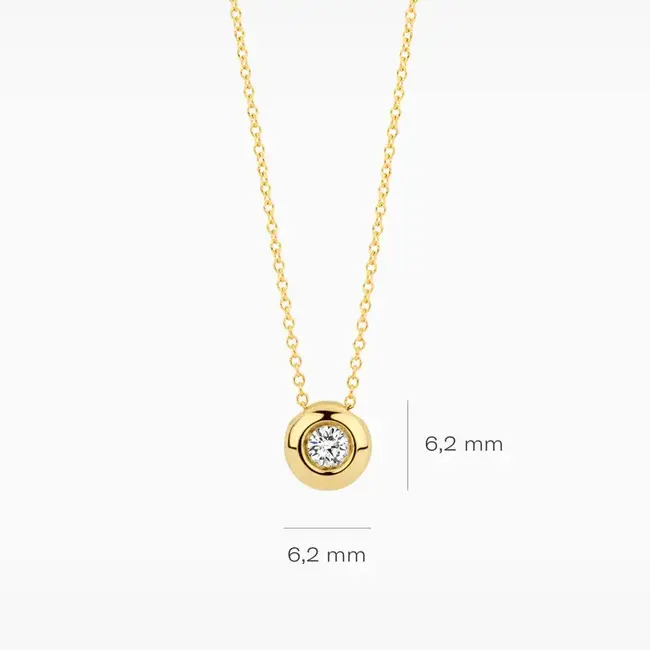 Blush Blush Collier met Hanger LG3005Y 14k Geelgoud met 0.10crt Briljant geslepen Lab Grown Diamant G SI 42cm