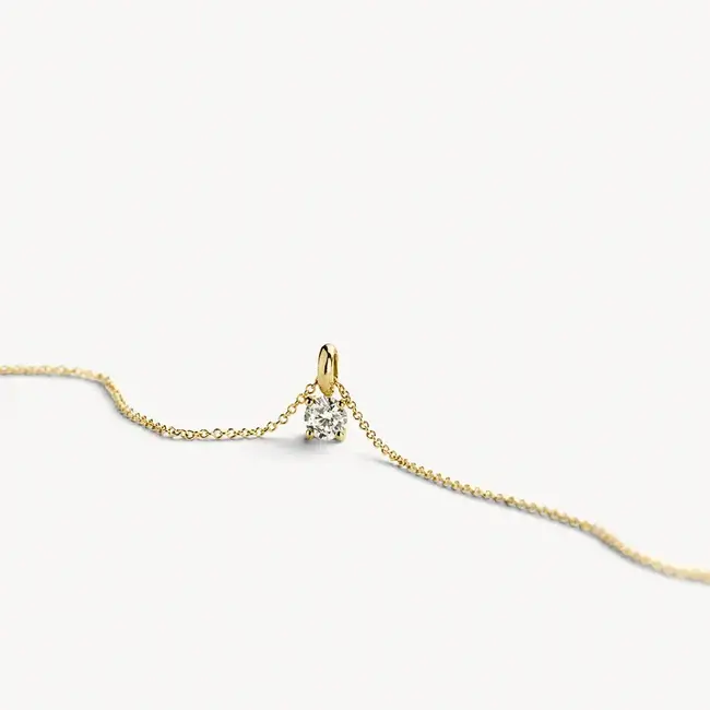 Blush Blush Hanger 6092YZI 14k Geelgoud met Briljant geslepen Zirkonia 3.8mm